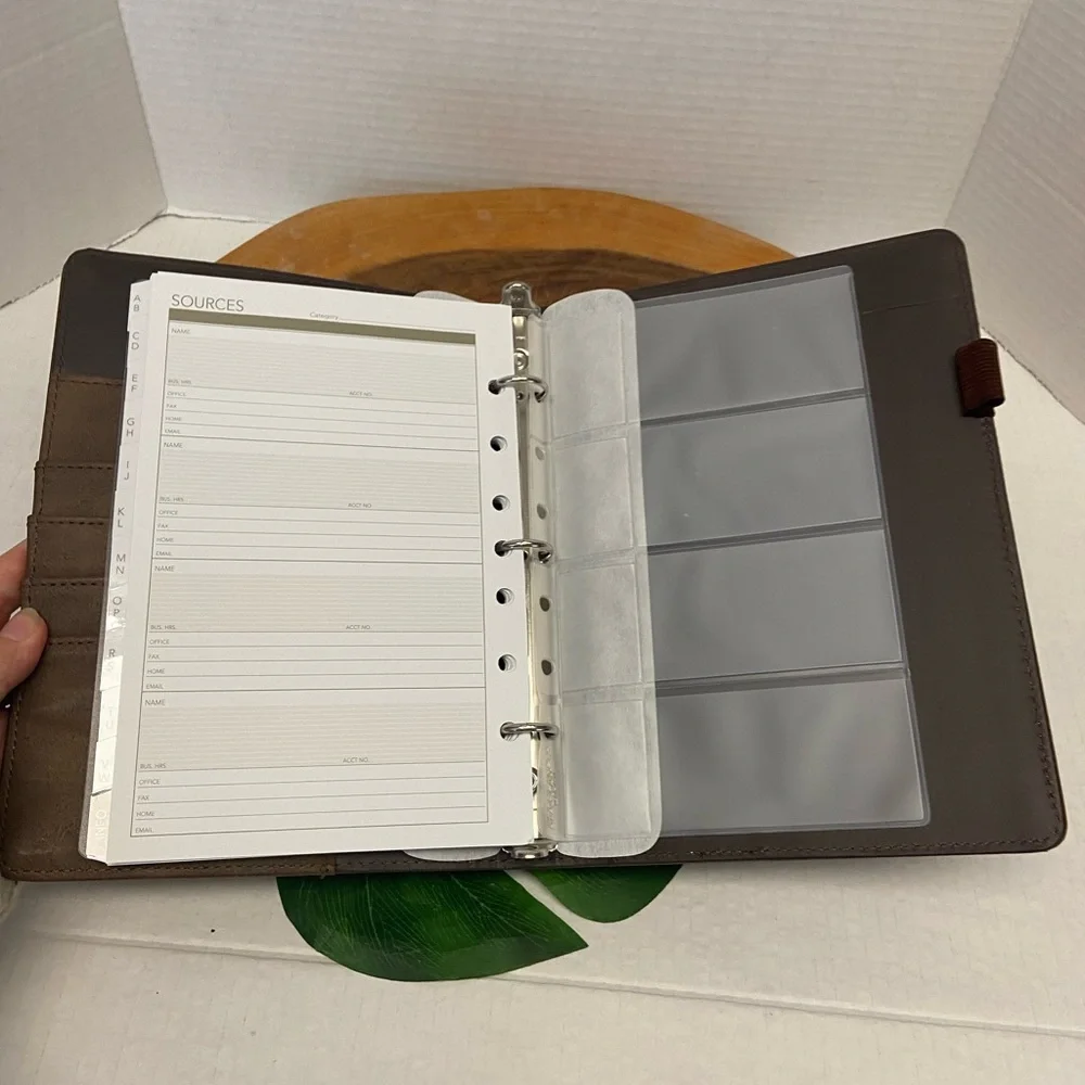 At A Glance Faux Leather Organizer Agenda Planner